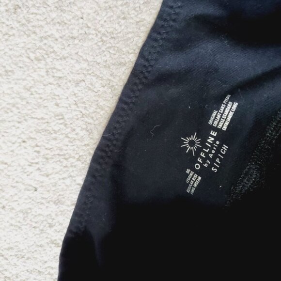 Aerie Offline OG Black Cotton Stretch Full Length Leggings S - Picture 7 of 8
